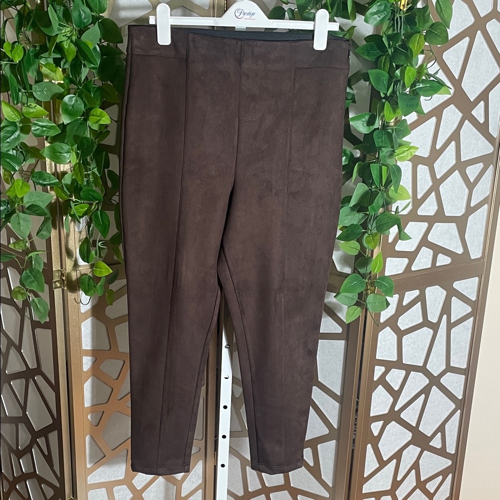 Ann Taylor Dark Brown Suede Ankle Pants